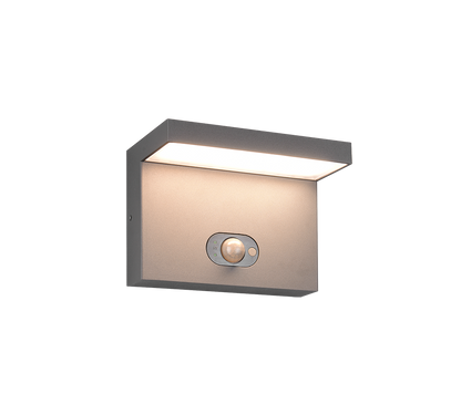 Blyde hybrid solar LED wall lamp anthracite rechargeable motion sensor — 253569142