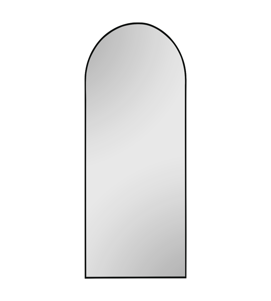 Julia mirror 70 x 170 cm with curved top black