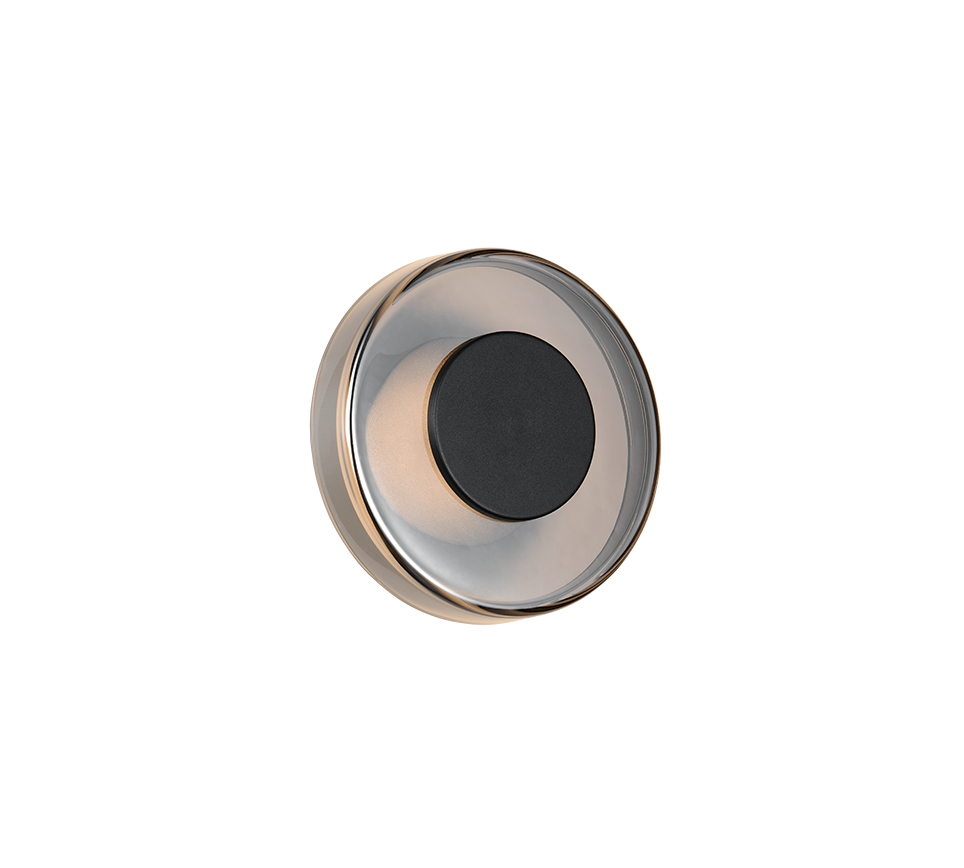 Celeste LED wall lamp matt black/chrome plated/wood — 254910132