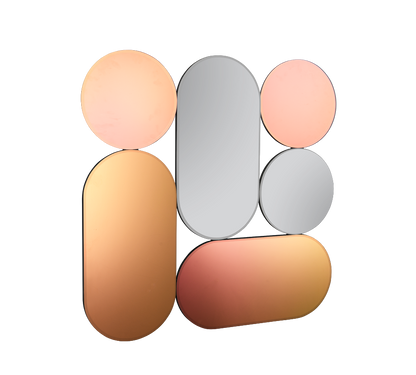 Shiny mirror 90 x 90 cm multicolor