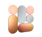 Shiny mirror 90 x 90 cm multicolor