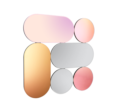 Shiny mirror 90 x 90 cm multicolor