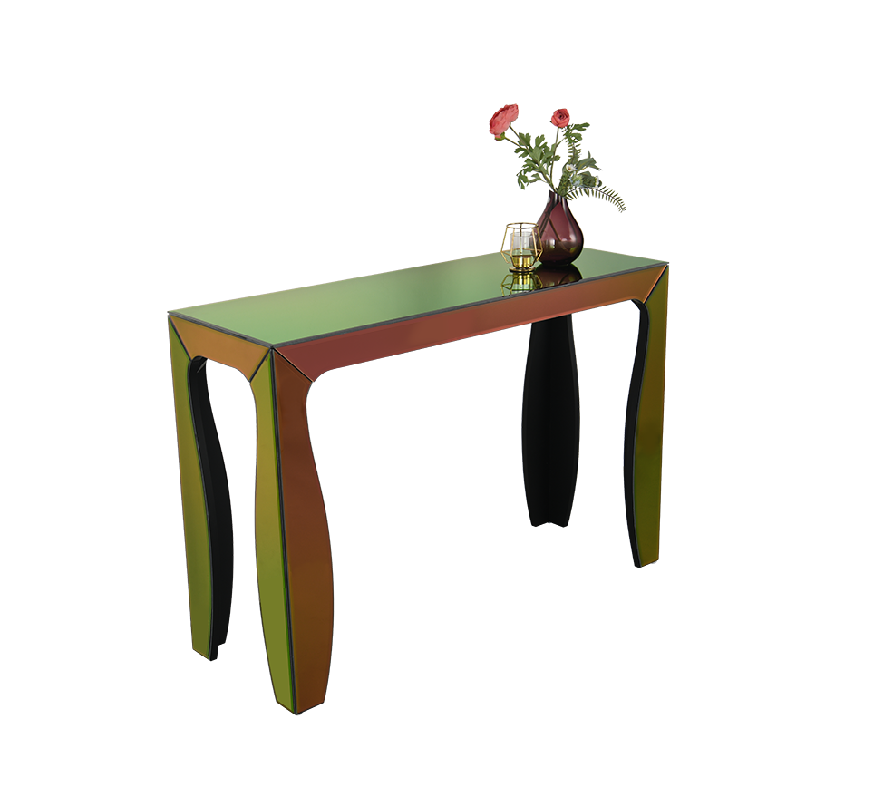 Shiny side table 110 x 75 cm multicolor