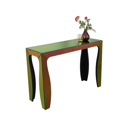 Shiny side table 110 x 75 cm multicolor