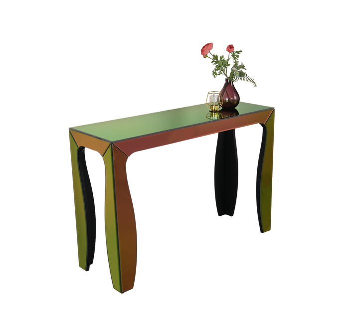 Shiny side table 110 x 75 cm multicolor