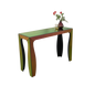 Shiny side table 110 x 75 cm multicolor