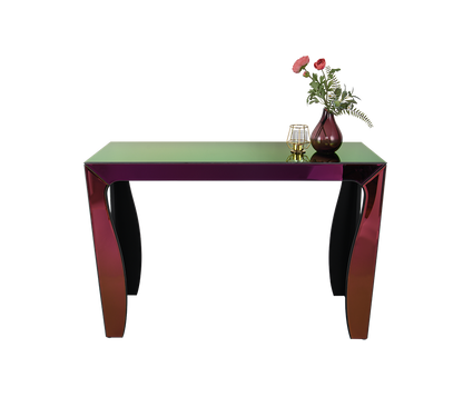 Shiny side table 110 x 75 cm multicolor