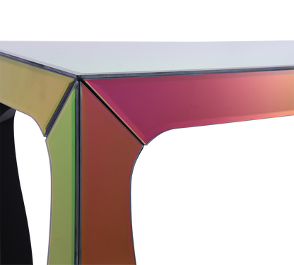 Shiny side table 110 x 75 cm multicolor