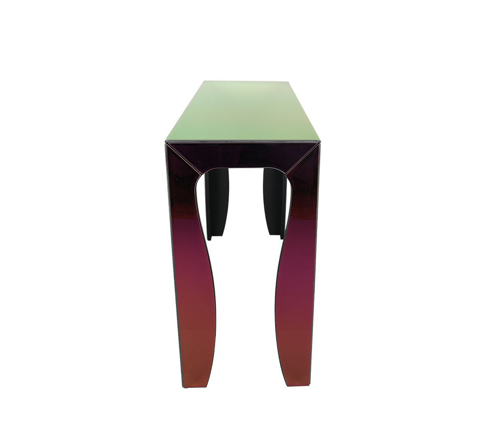Shiny side table 110 x 75 cm multicolor