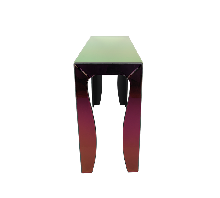 Shiny side table 110 x 75 cm multicolor
