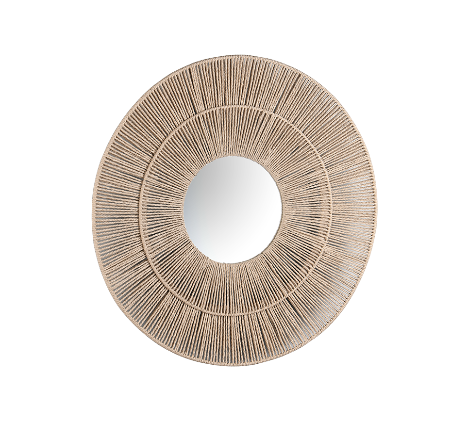 Marlene mirror Ø80 sisal