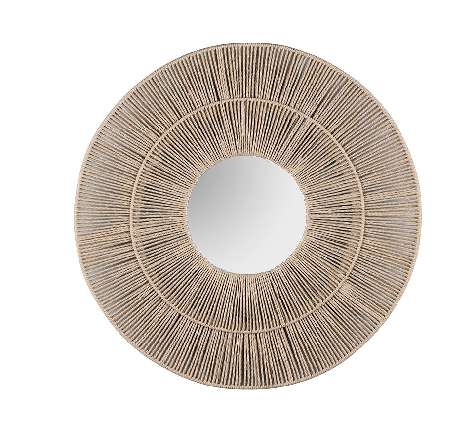 Marlene mirror Ø80 sisal