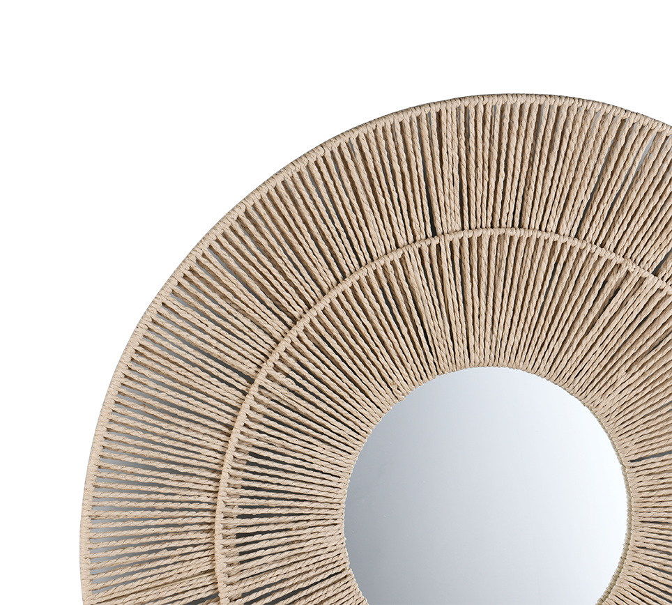 Marlene mirror Ø80 sisal