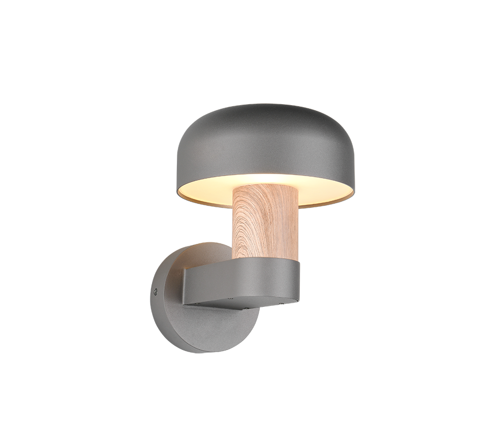 Fraser wall lamp E27 anthracite/wood — 262560135