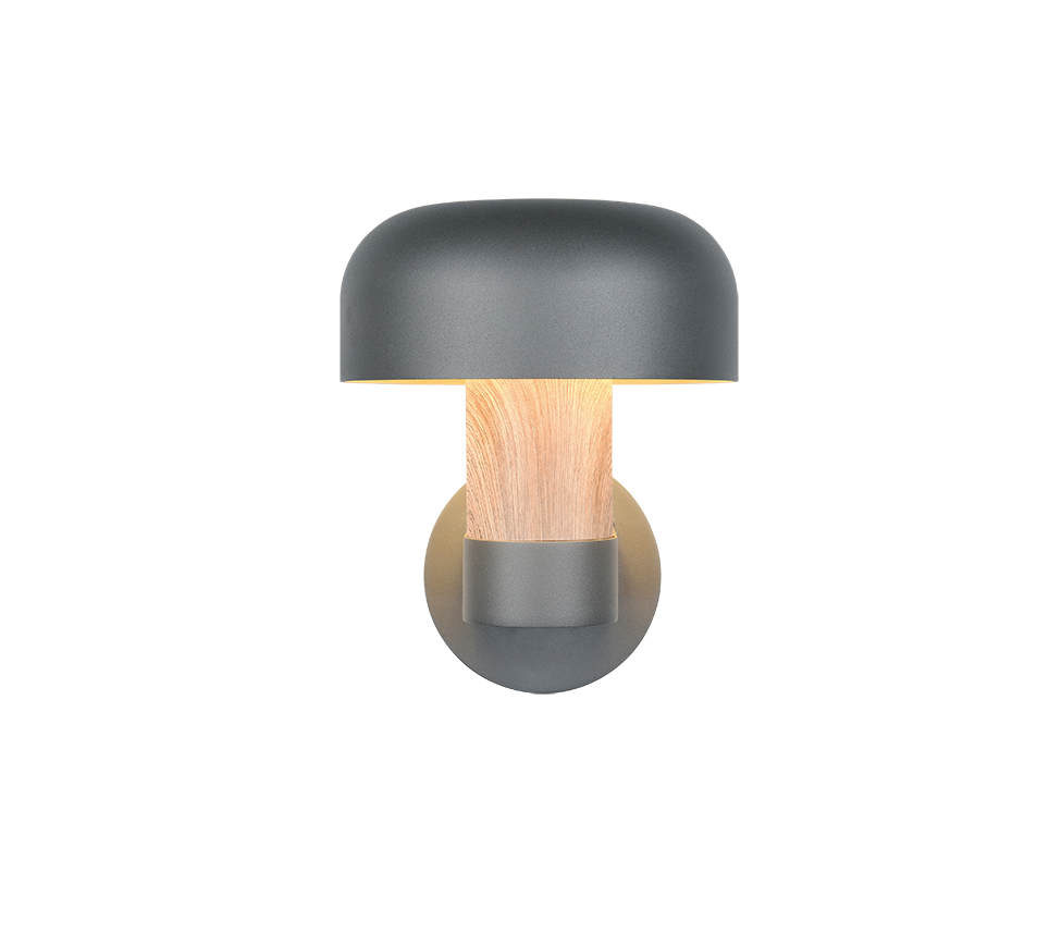 Fraser wall lamp E27 anthracite/wood — 262560135