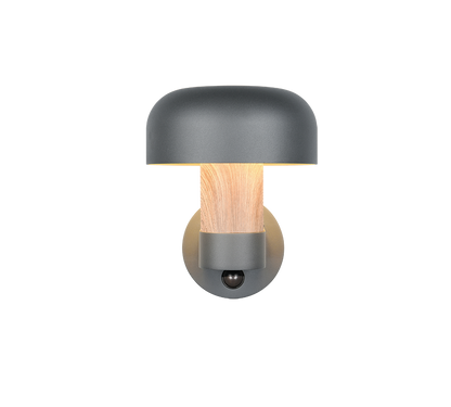 Fraser wall lamp E27 anthracite/wood motion sensor — 262569135