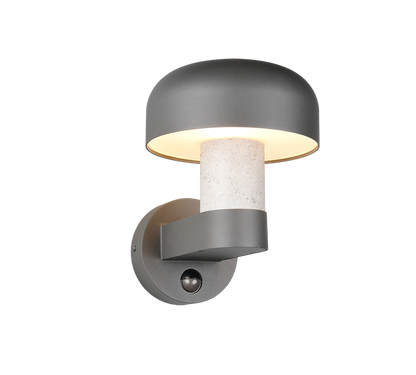 Fraser wall lamp E27 anthracite/concrete look motion sensor — 262569178