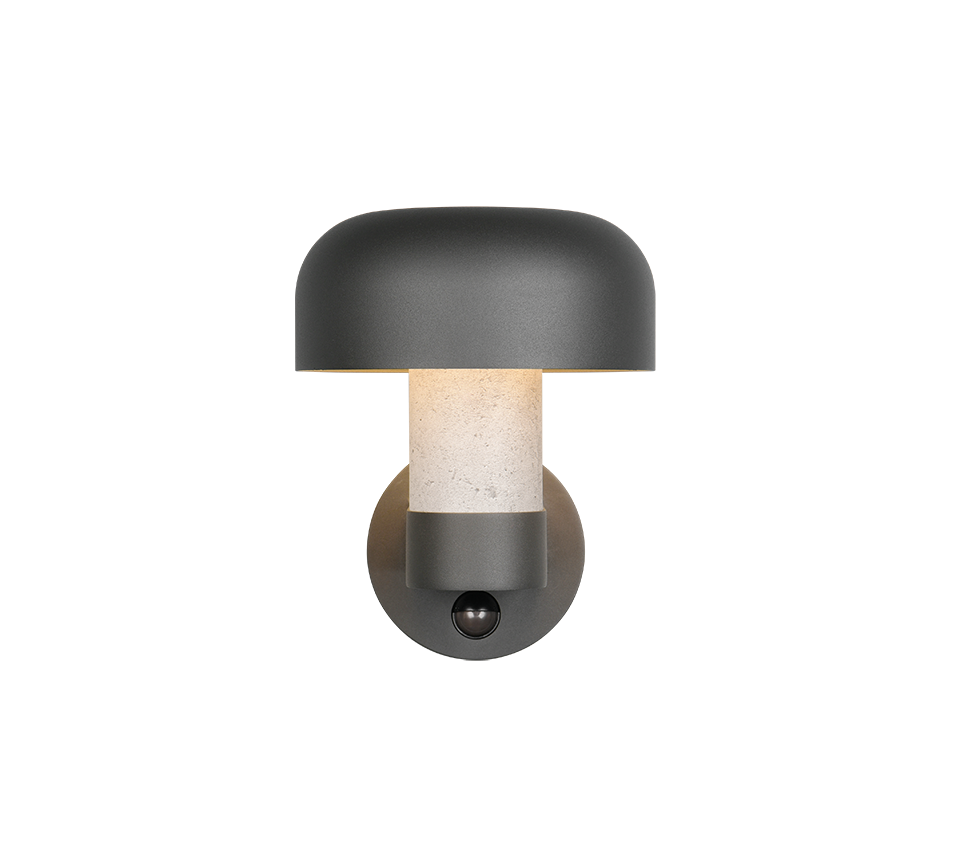 Fraser wall lamp E27 anthracite/concrete look motion sensor — 262569178