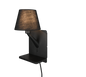 Comfort wall lamp E14 matt black with charging station — 262670132
