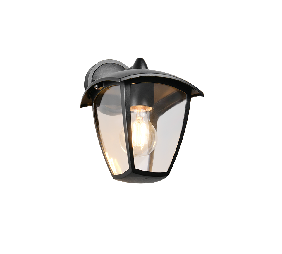 Venta wall lamp E27 matt black lantern downwards — 263260132