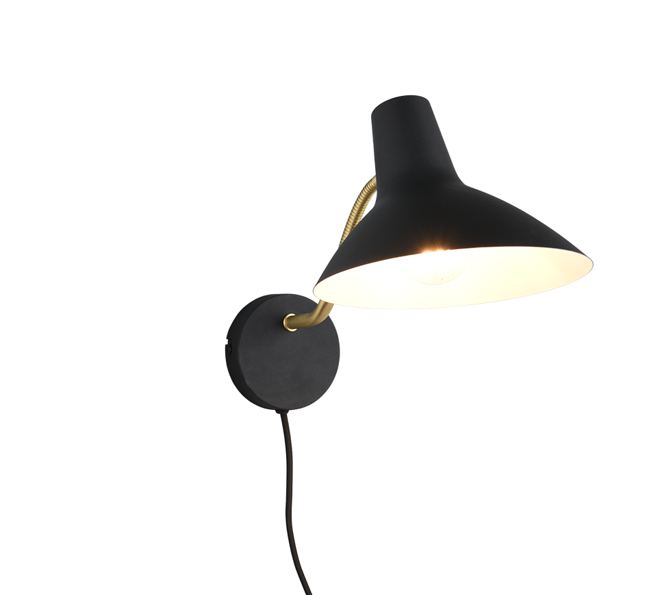 Traveller wall lamp E27 matt black/matt brass — 263470180