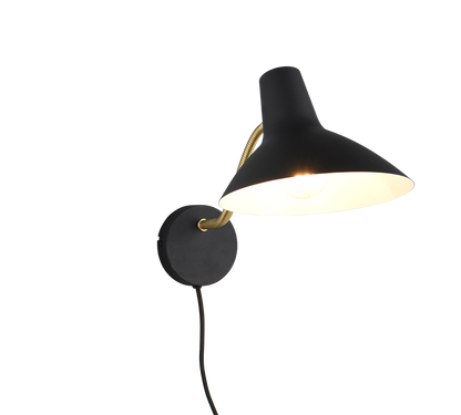 Traveller wall lamp E27 matt black/matt brass — 263470180