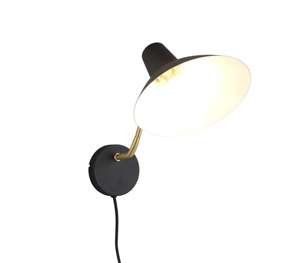 Traveller wall lamp E27 matt black/matt brass — 263470180