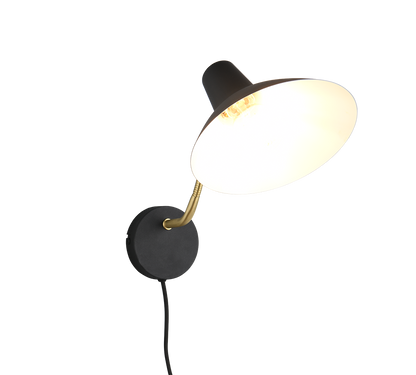 Traveller wall lamp E27 matt black/matt brass — 263470180