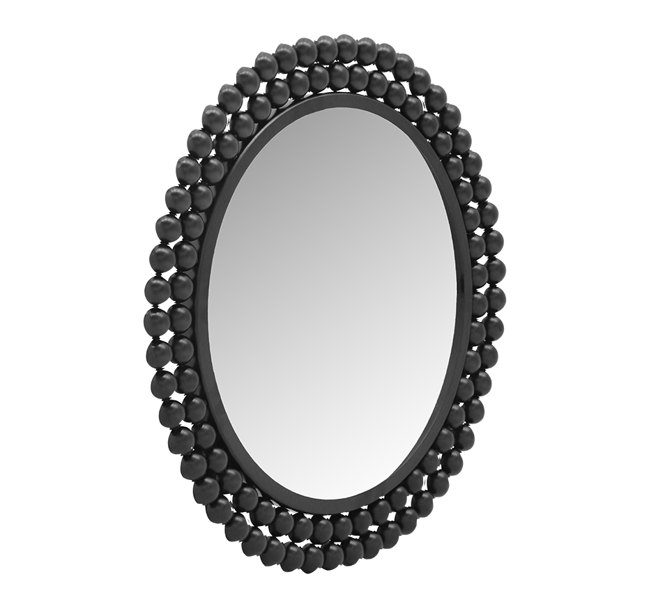 Amila mirror Ø46 cm black