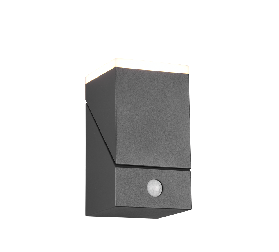 Avon LED 1-pc wall lamp anthracite motion sensor — 270669142