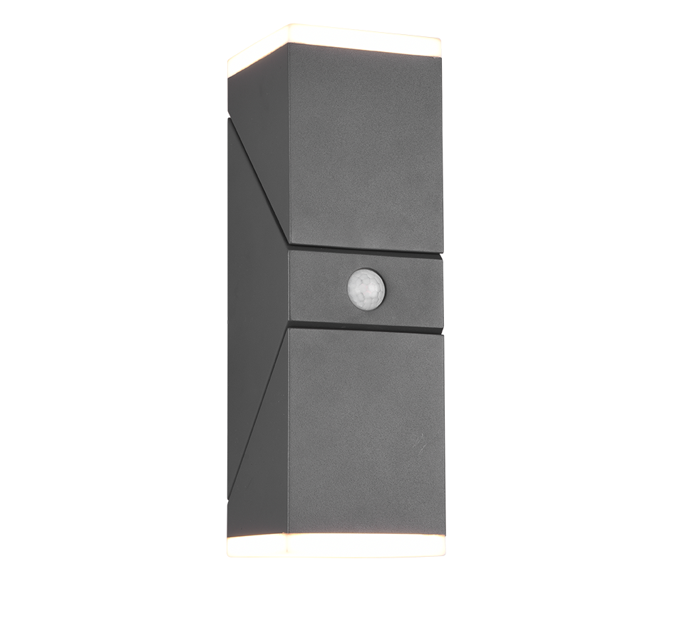 Avon LED 2-pc wall lamp anthracite motion sensor — 270669242