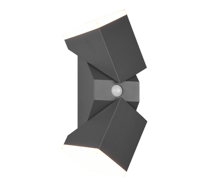Avon LED 2-pc wall lamp anthracite motion sensor — 270669242