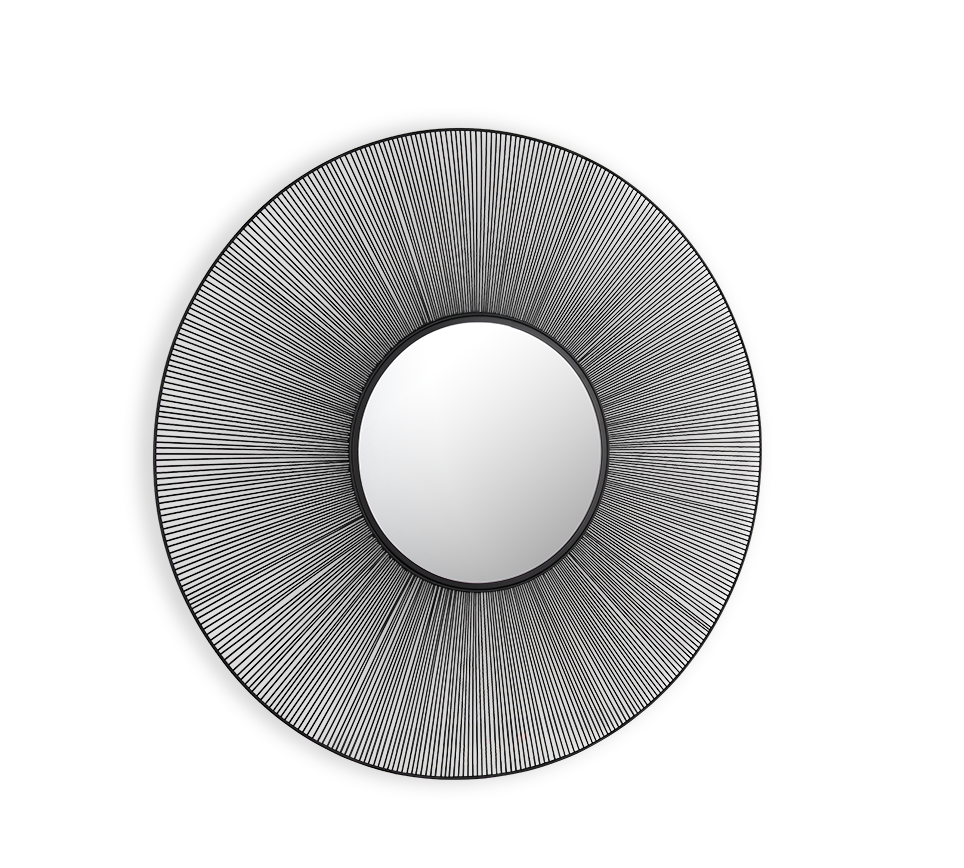 Manika mirror Ø100 black