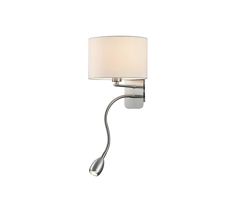 Hotel wall lamp with reading light E14 + LED white — 271170201