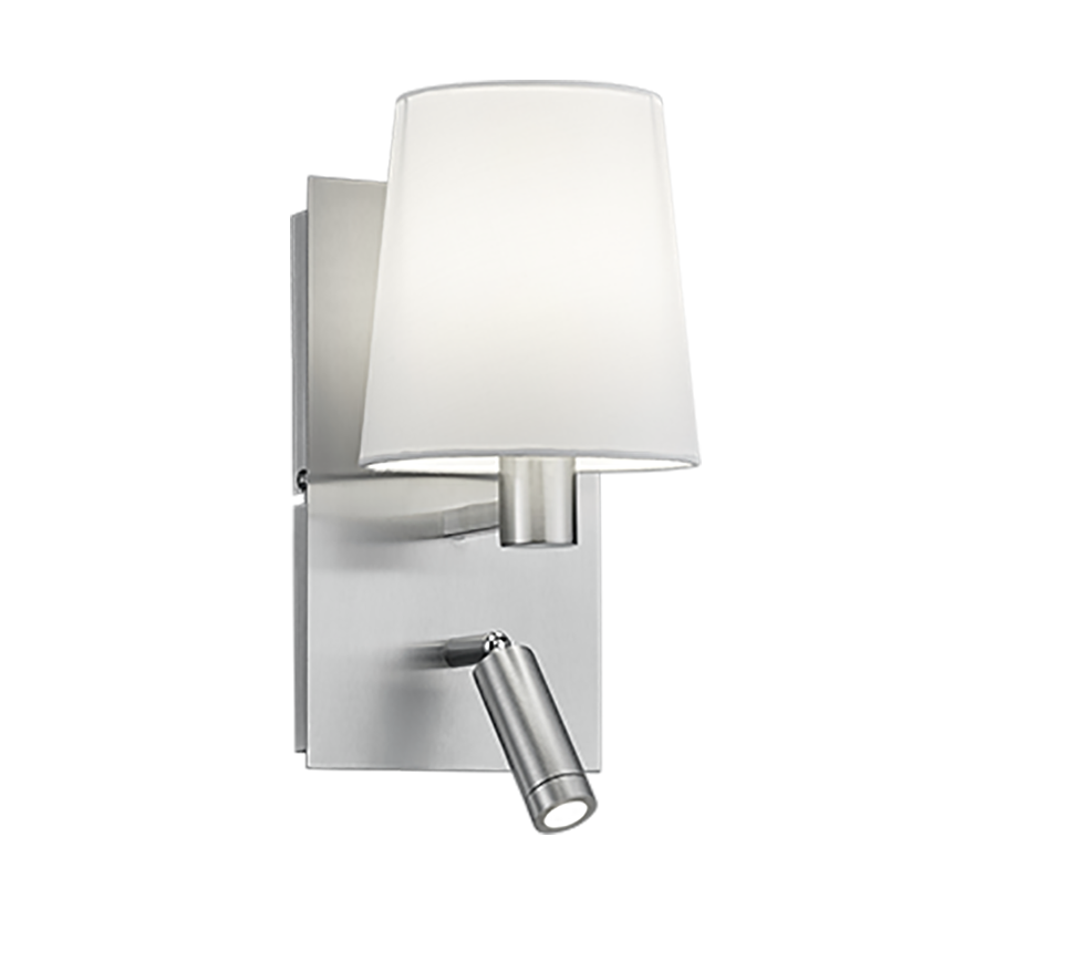 Marriot wall lamp E27 + LED brushed steel/white — 271470207