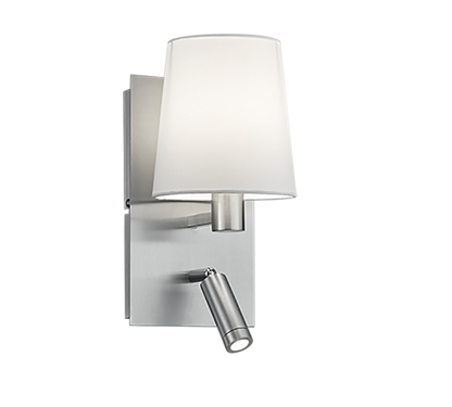 Marriot wall lamp E27 + LED brushed steel/white — 271470207