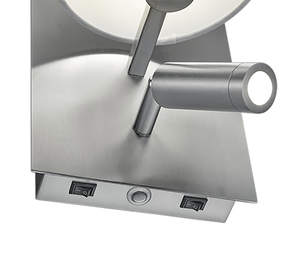 Marriot wall lamp E27 + LED brushed steel/white — 271470207