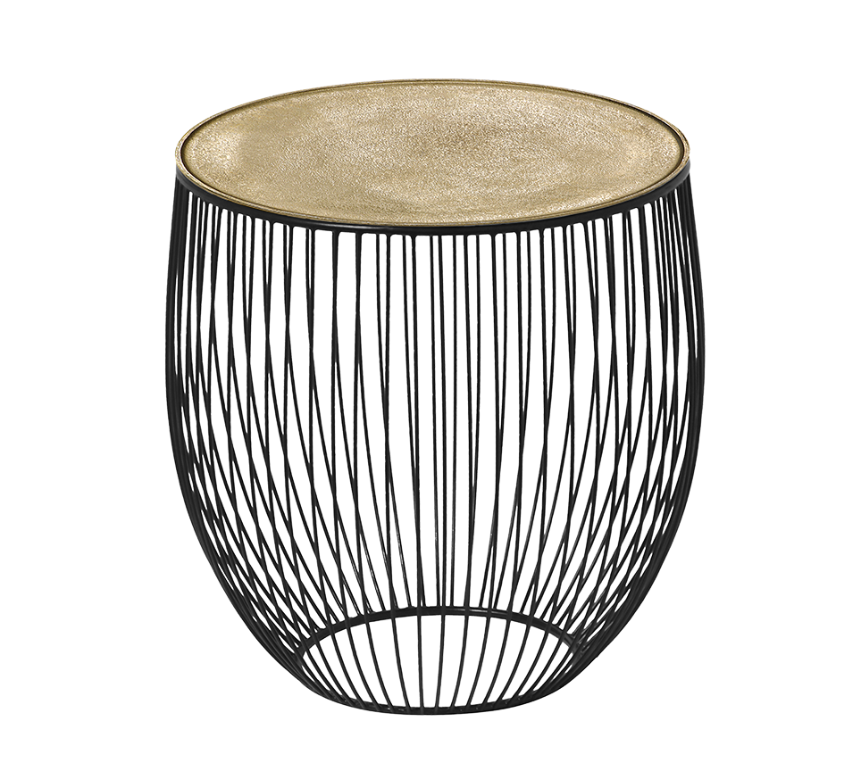 Rinara side table Ø43 x 42 cm gold/black