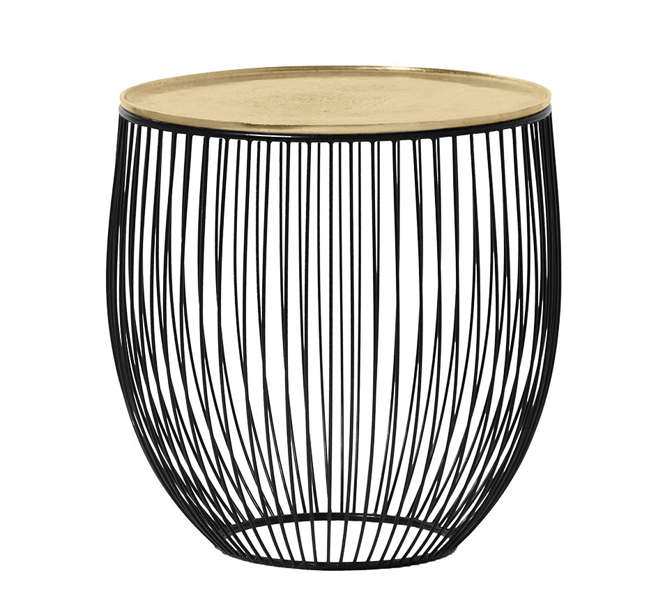 Rinara side table Ø43 x 42 cm gold/black