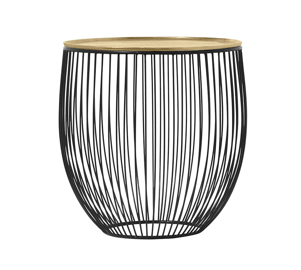 Rinara side table Ø43 x 42 cm gold/black