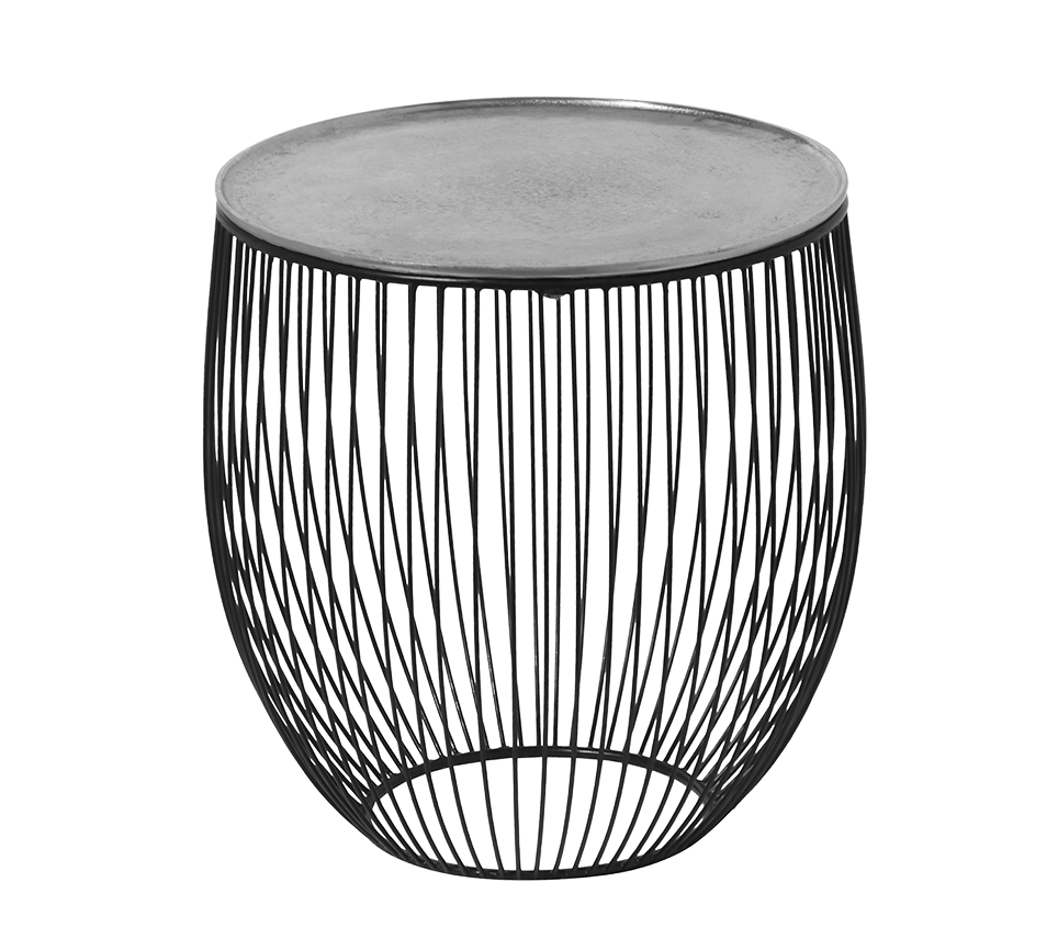Rinara side table Ø43 x 42 cm silver/black