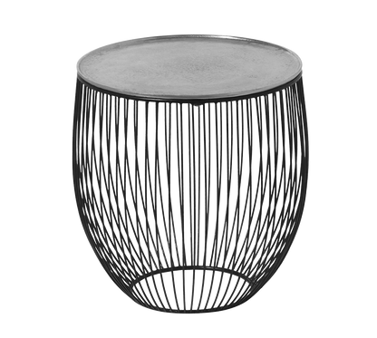 Rinara side table Ø43 x 42 cm silver/black