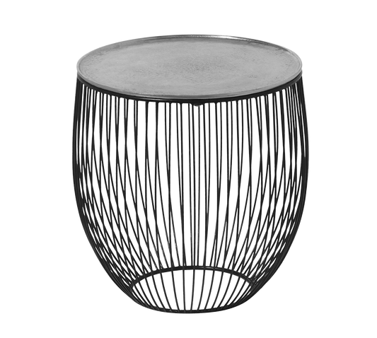 Rinara side table Ø43 x 42 cm silver/black