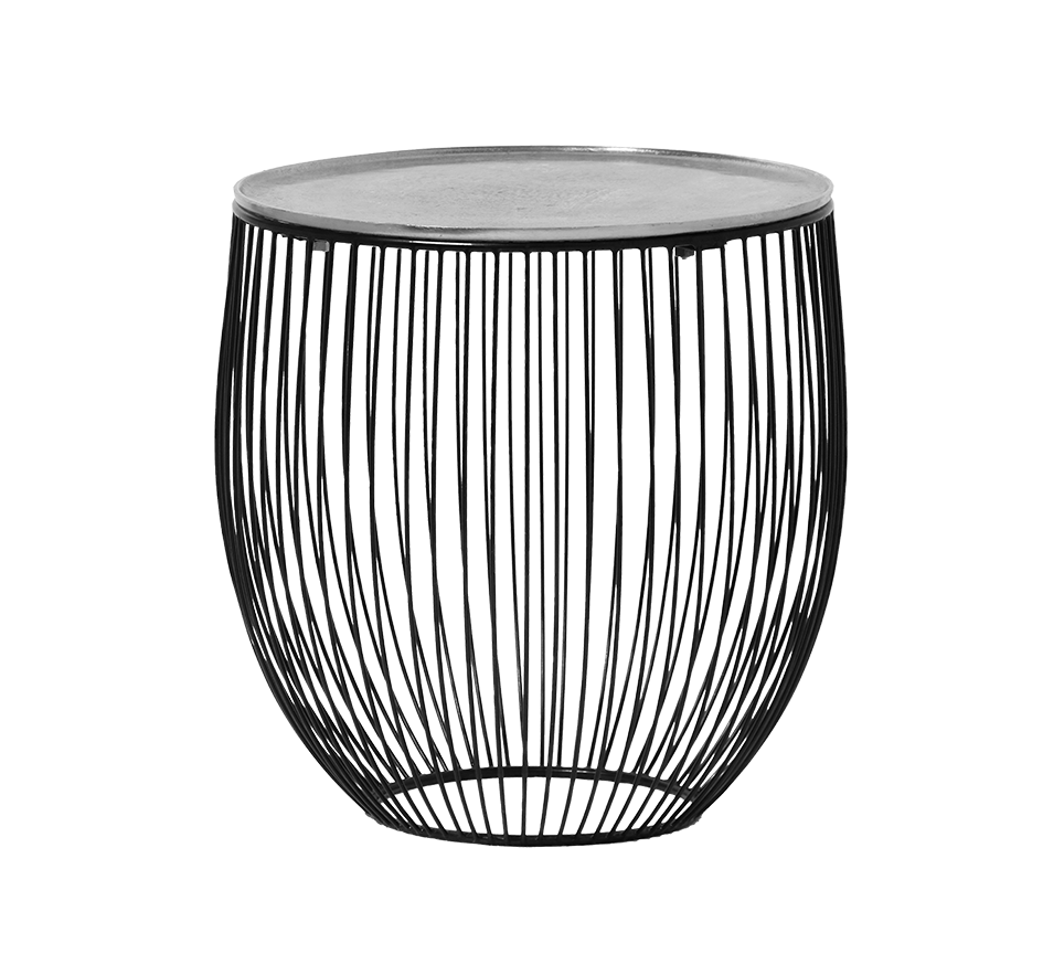 Rinara side table Ø43 x 42 cm silver/black