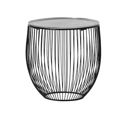 Rinara side table Ø43 x 42 cm silver/black