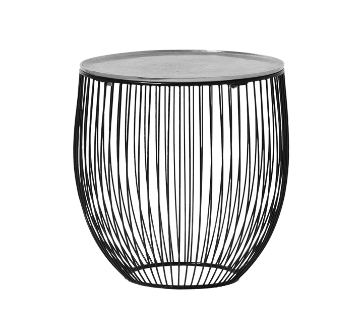 Rinara side table Ø43 x 42 cm silver/black