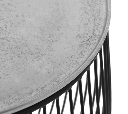 Rinara side table Ø43 x 42 cm silver/black