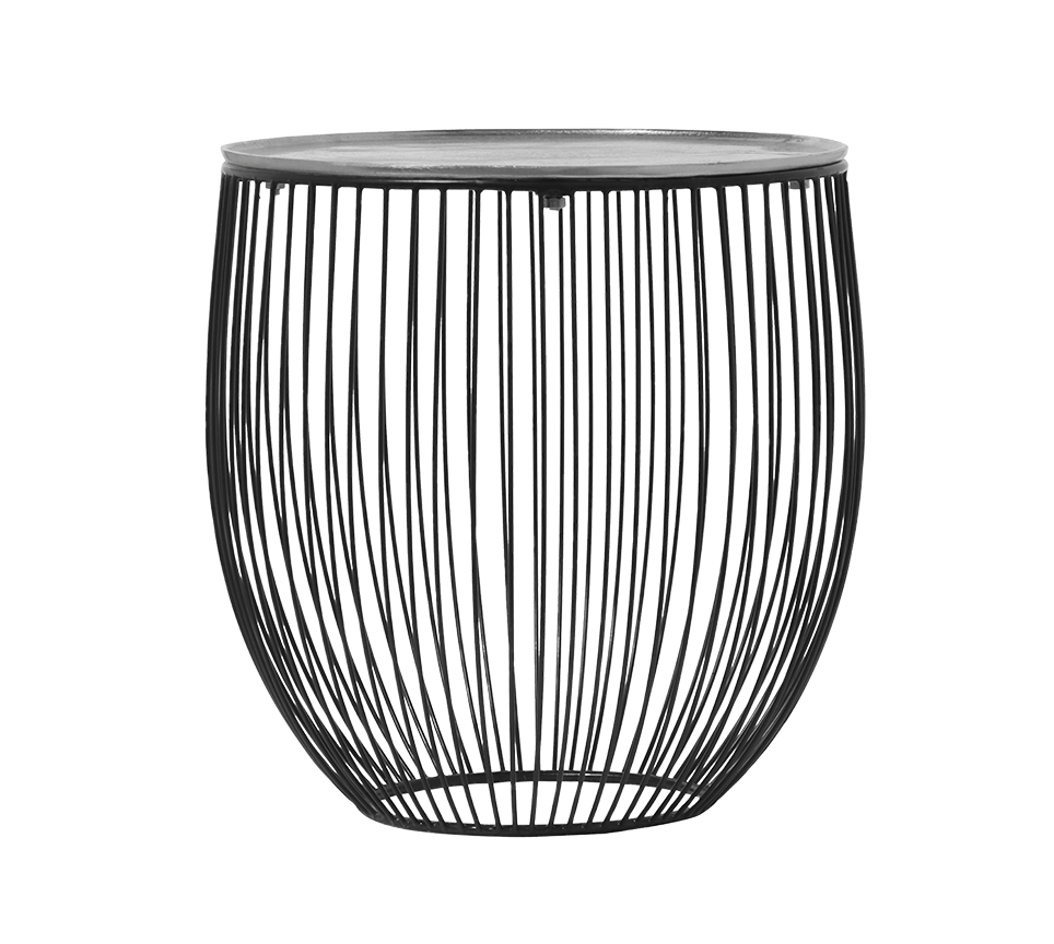 Rinara side table Ø43 x 42 cm silver/black