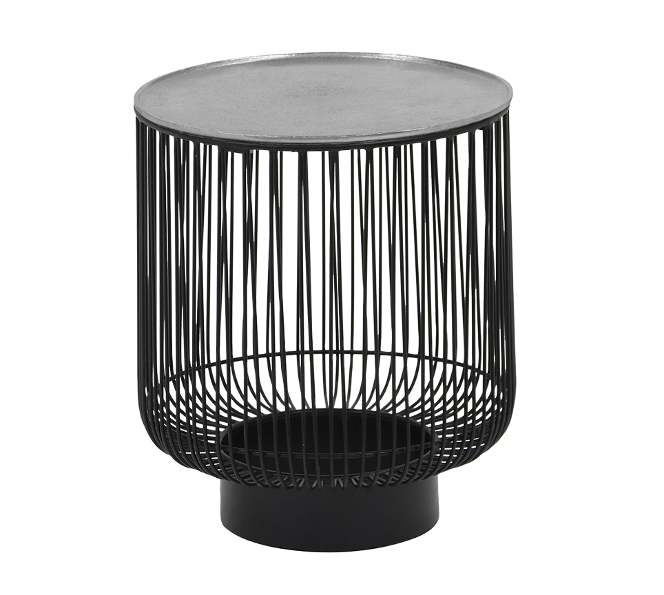 Rinara side table Ø41 x 46 cm silver/black
