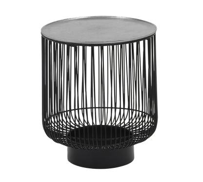 Rinara side table Ø41 x 46 cm silver/black
